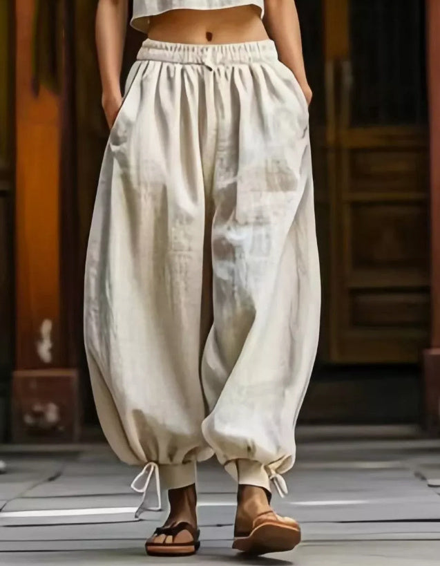 Simple Elastic Slim Versatile Loose Casual Pants For Women