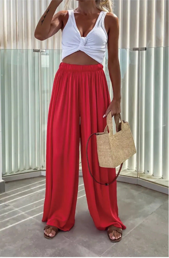 Pocket Wide-leg Loose Casual Fashionable Women's Pants
