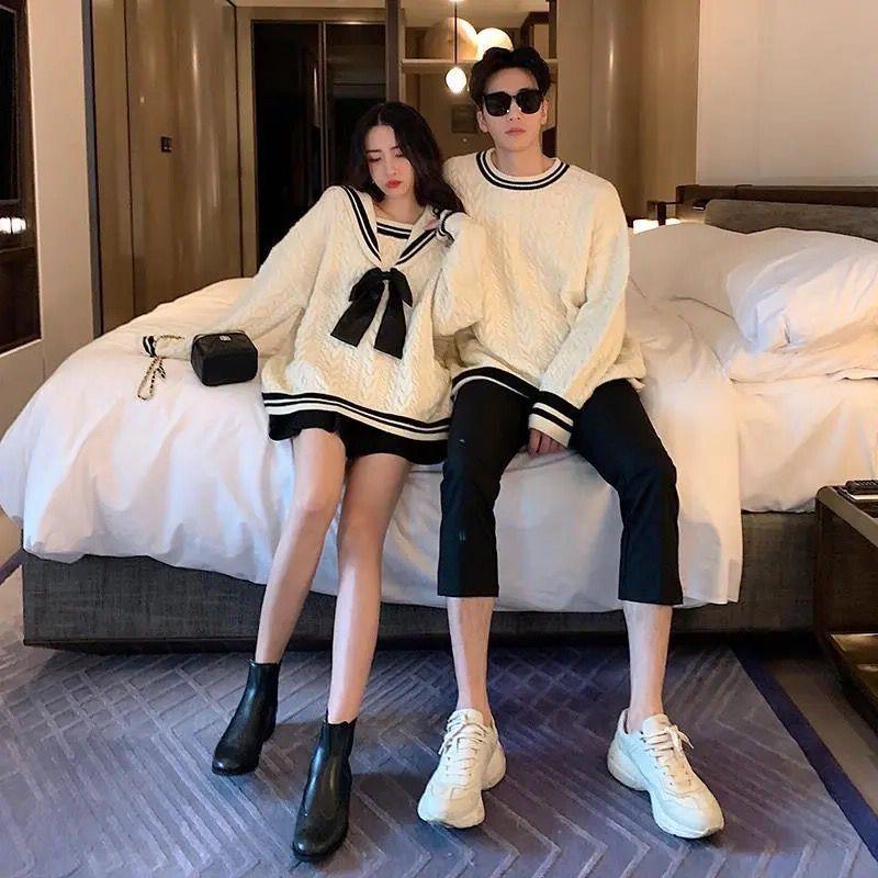 Versatile Color-blocking Ins Japanese-style Preppy Fashion Pullover Top