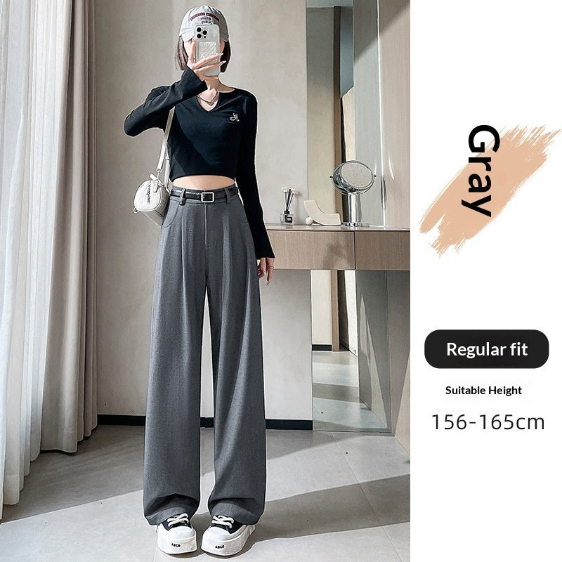 SpringAutumn New High-end Loose Straight-leg Pants That Hide Hips And Slim