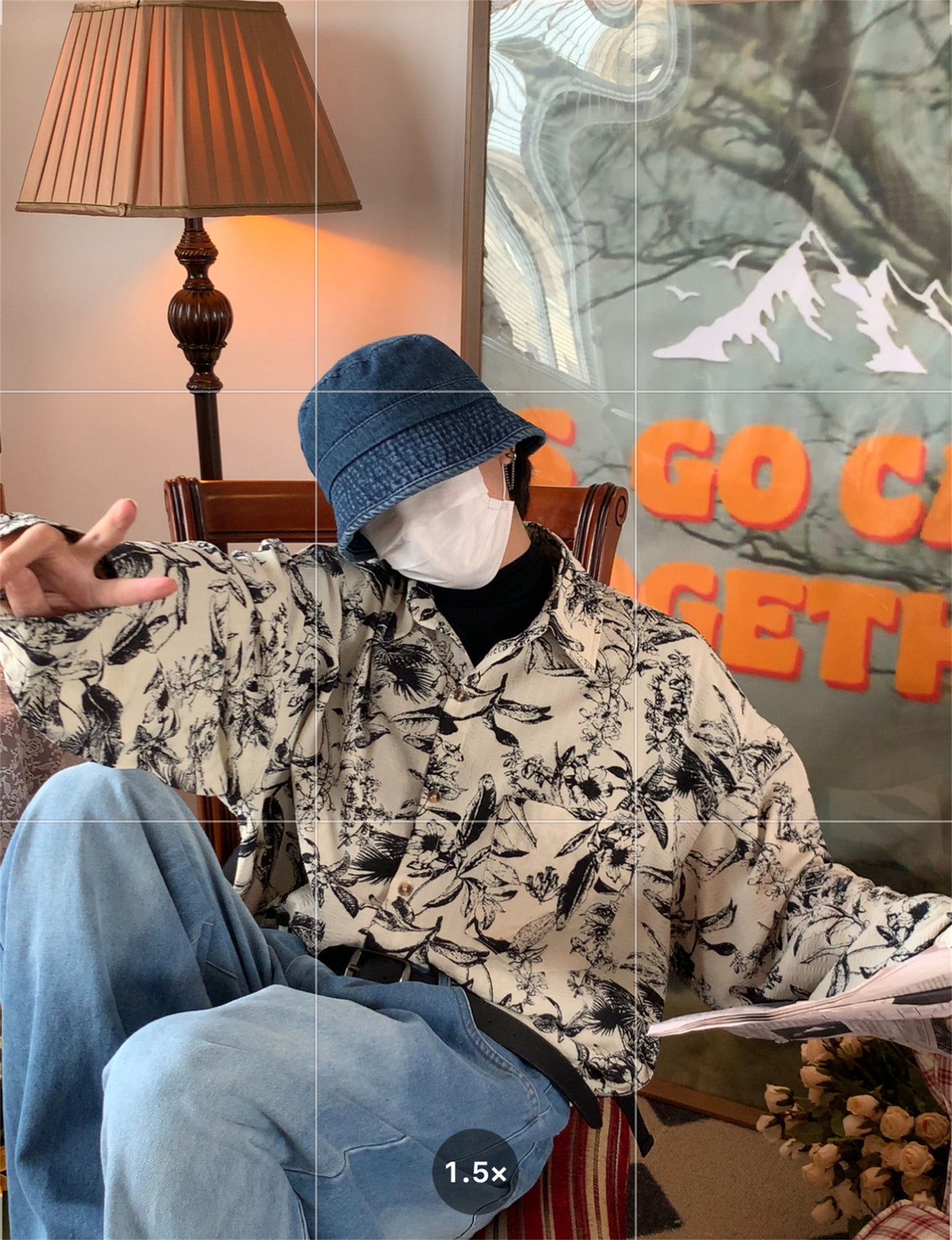 Autumn Vintage Printed Long Sleeved Shirt