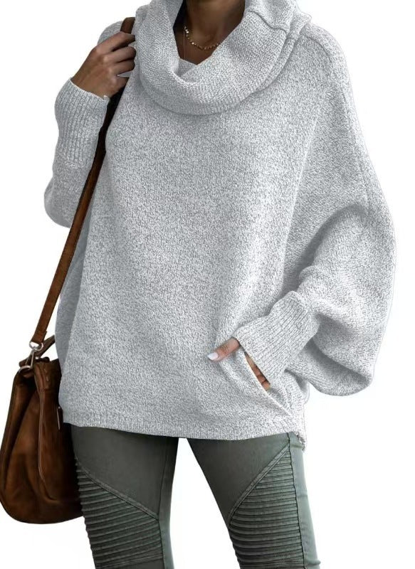 Lantern Sleeve Loose-Fit Casual Sweater