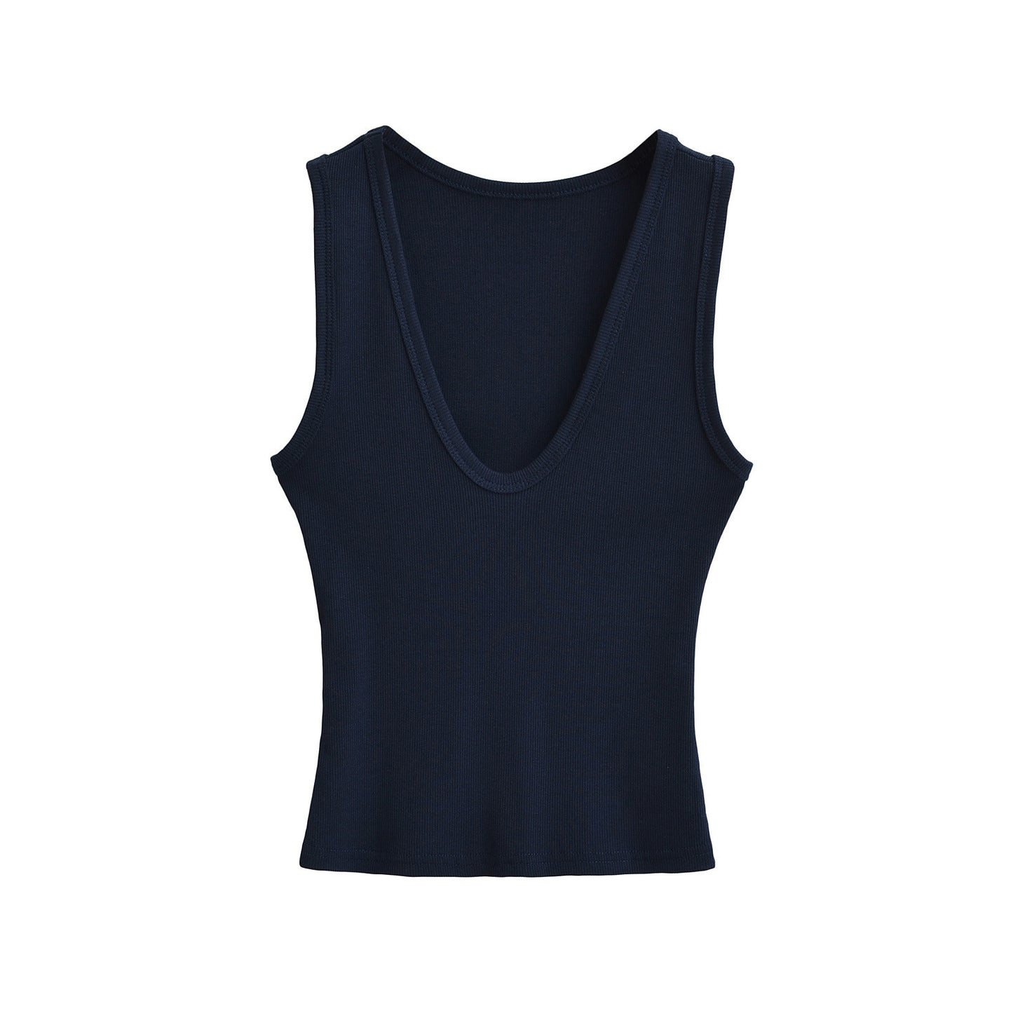 Women's Deep U-Neck Sleeveless Crop Top