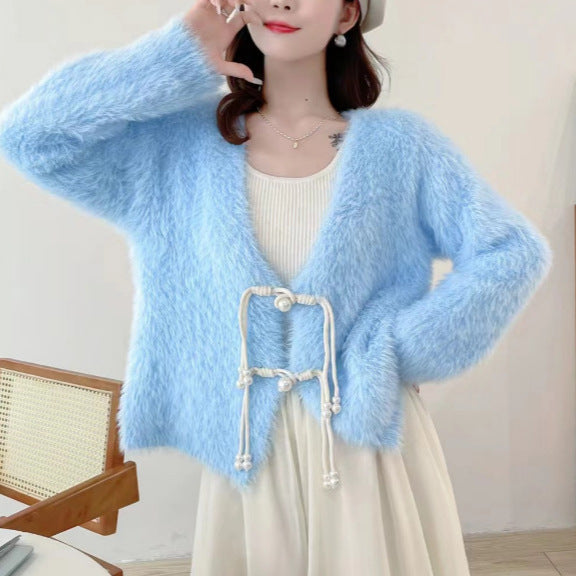 Women's Short Artificial Mink Fur Top - Thick and Cozy