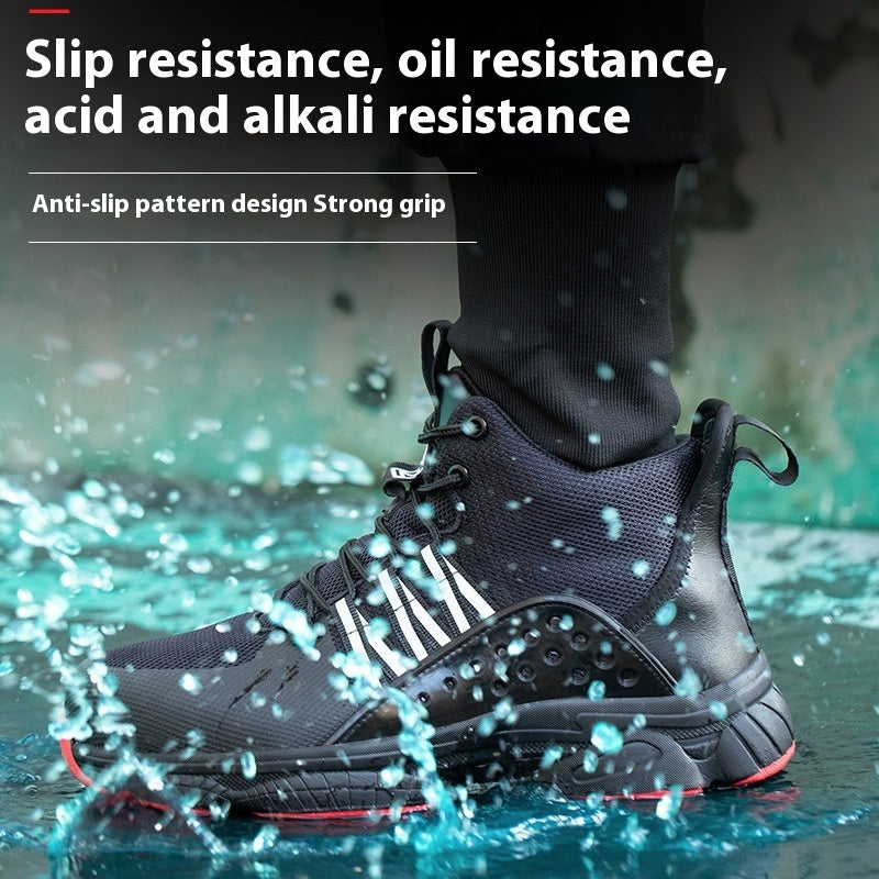 Men's Winter Wear-Resistant Labor Protection Shoes with Rubber and Cloth Design