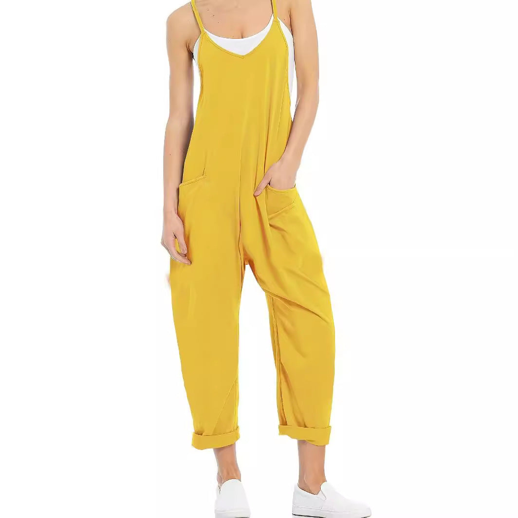 Women's Loose Jumpsuit with Large Pockets – Casual and Comfortable