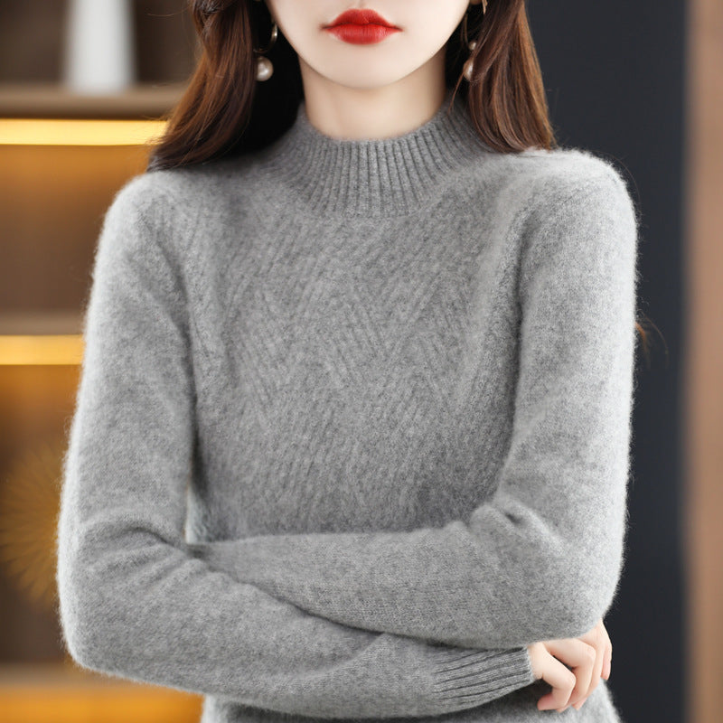 Women's Half Turtleneck Knitted Base Layer Shirt