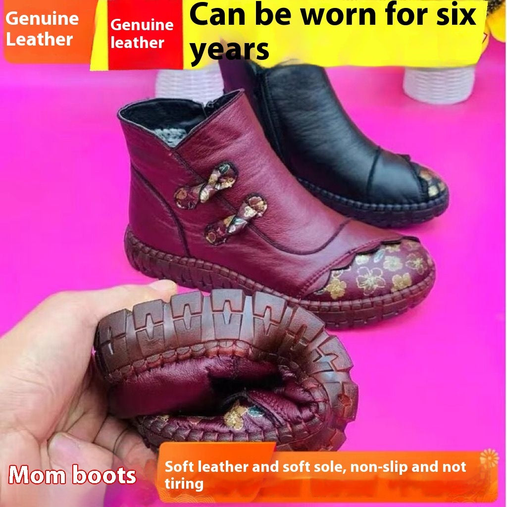 Winter Fleece-Lined Warm Shoes for Middle-Aged and Elderly Moms