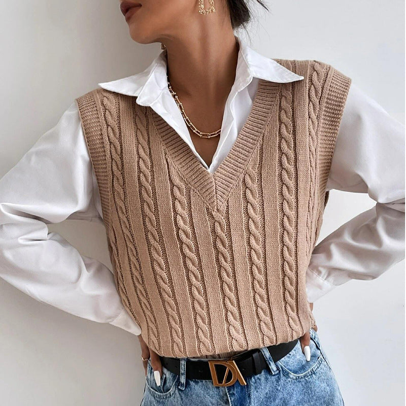 Women's Stylish All-Match Knitted Sweater Vest