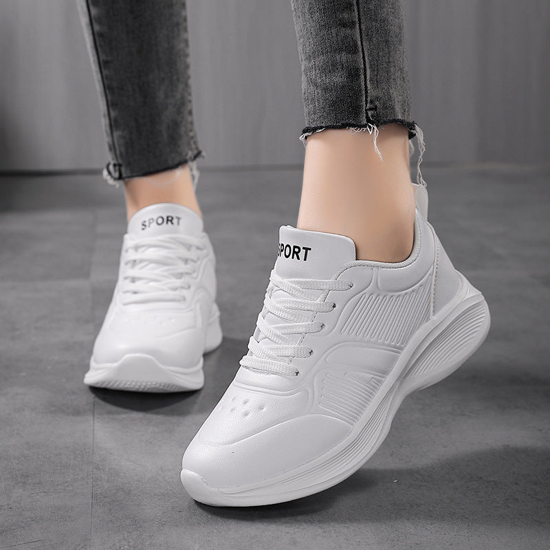 Women's Pure Black Sneakers for Autumn