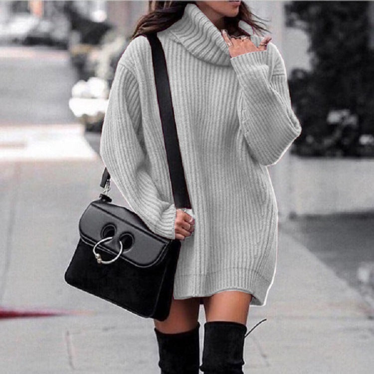 Fashionable Women's Knitted Sweater Dress