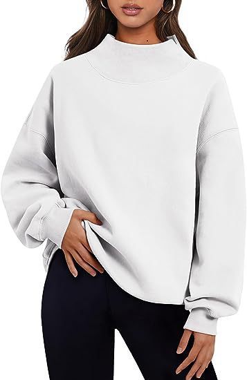 Casual Fleece Shirt with Thick Half Turtleneck, Loose Women's Sweater