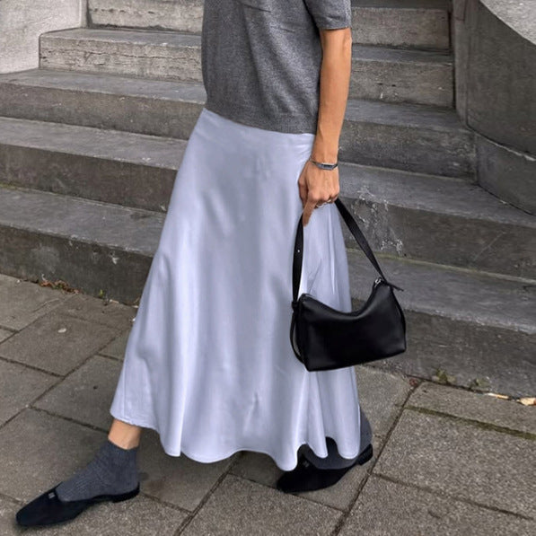 Women's Simple Slim Fit Long High Waist Skirt