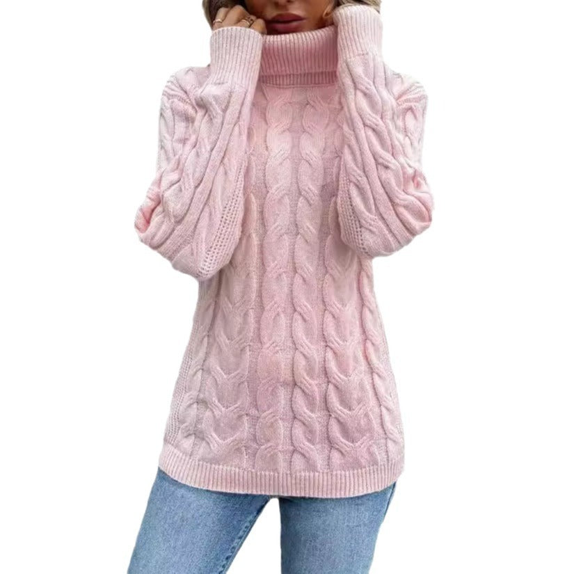 Women's Turtleneck Cable Knit Sweater