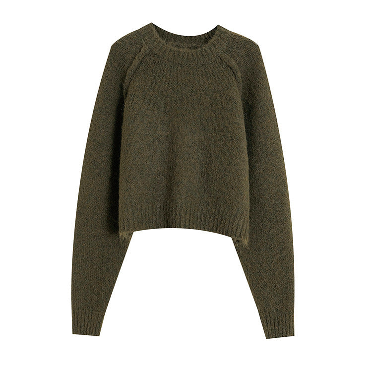 French Style Simple and Elegant Leisure Round Neck Sweater