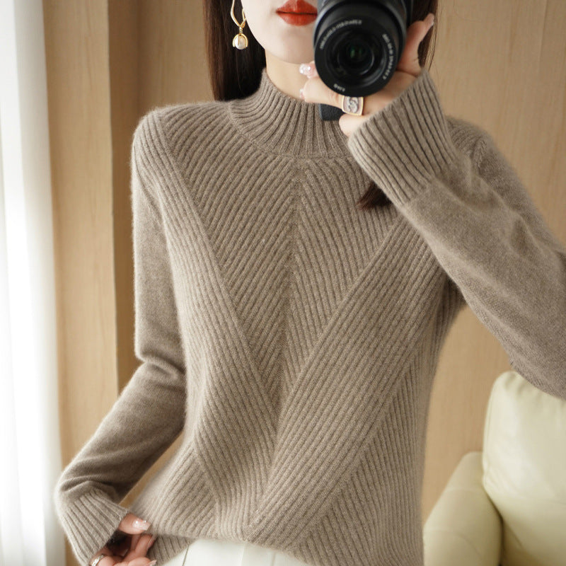 New Autumn and Winter Half Turtleneck Sweater for Women