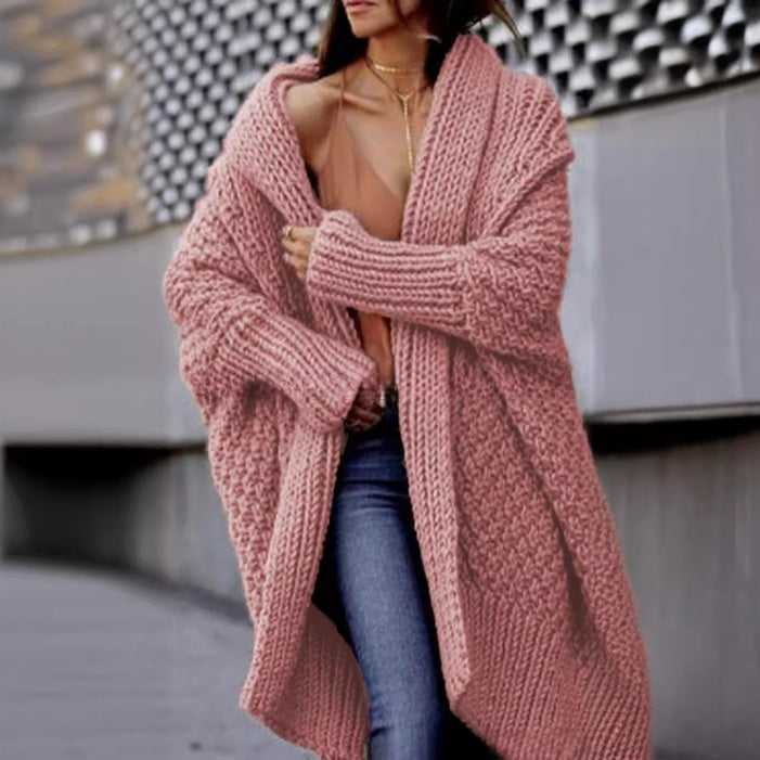 Women's Long Thick Sweater Cardigan – Autumn & Winter Style