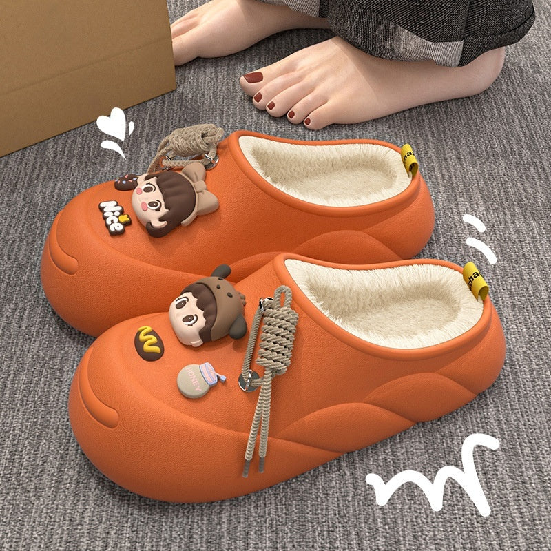 Winter Soft Bottom Cartoon Waterproof Cotton Slippers