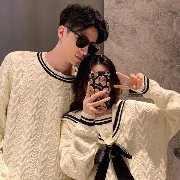 Versatile Color-blocking Ins Japanese-style Preppy Fashion Pullover Top