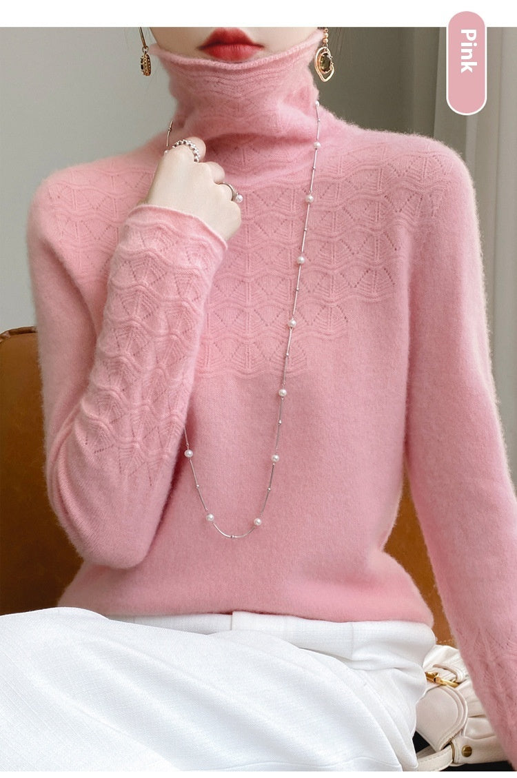 Short Pile Collar Turtleneck Sweater - Women's Autumn and Winter Fashion