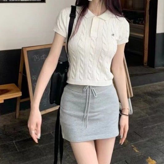 Spring Niche Style White Top – Elegant and Unique Temperament