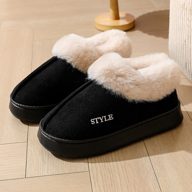 New Suede Cotton Warm Non-Slip Snow Boots Slippers