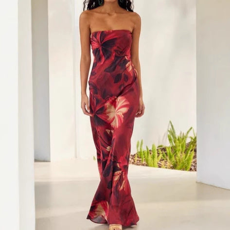 Tube Top Fashion Printing Elegant Dress