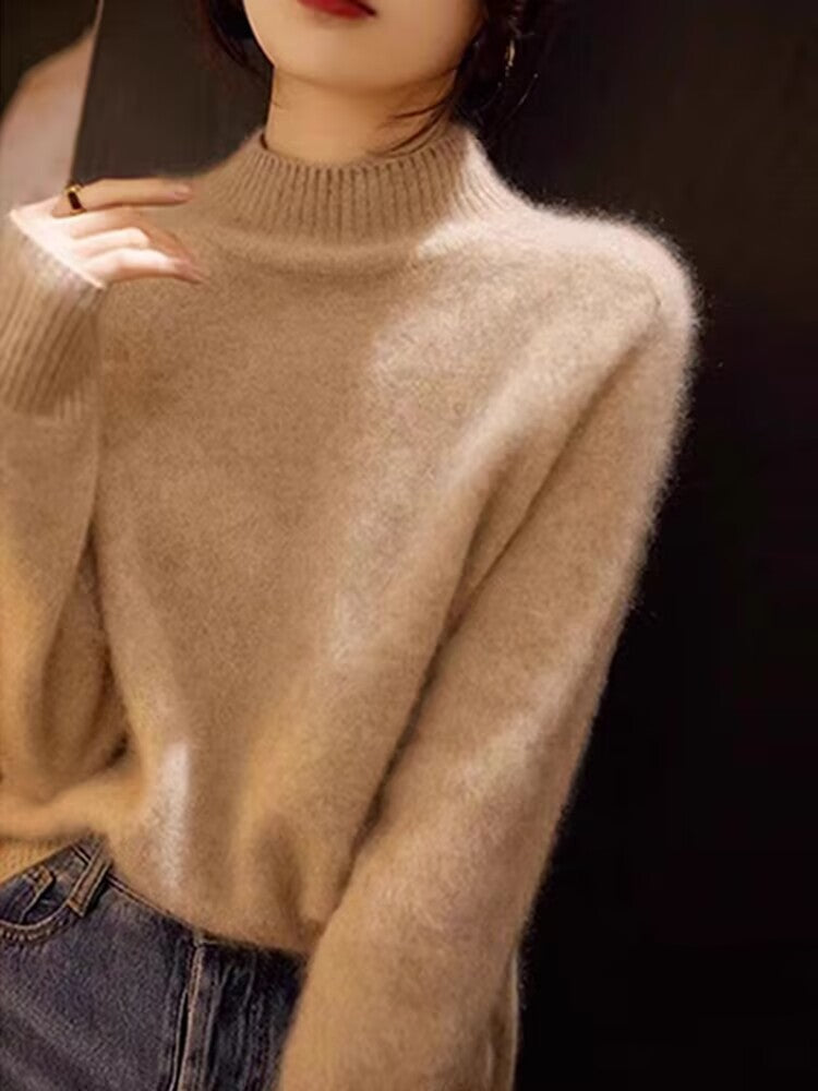 Women's Long Sleeve Inner Sweater - Half-High Collar Base Layer