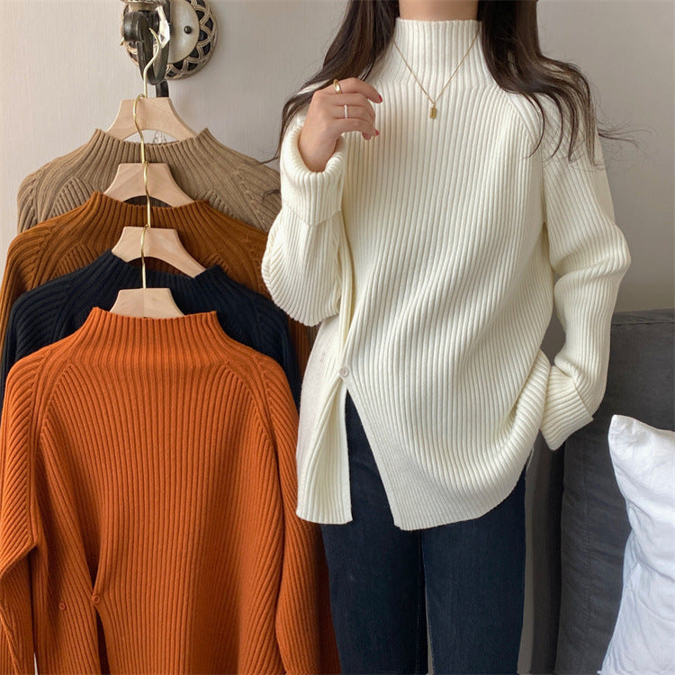 New Autumn & Winter Half-Turtleneck Pullover