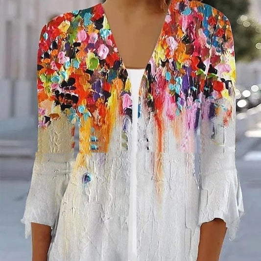 Women's Cardigan Printed T-shirt