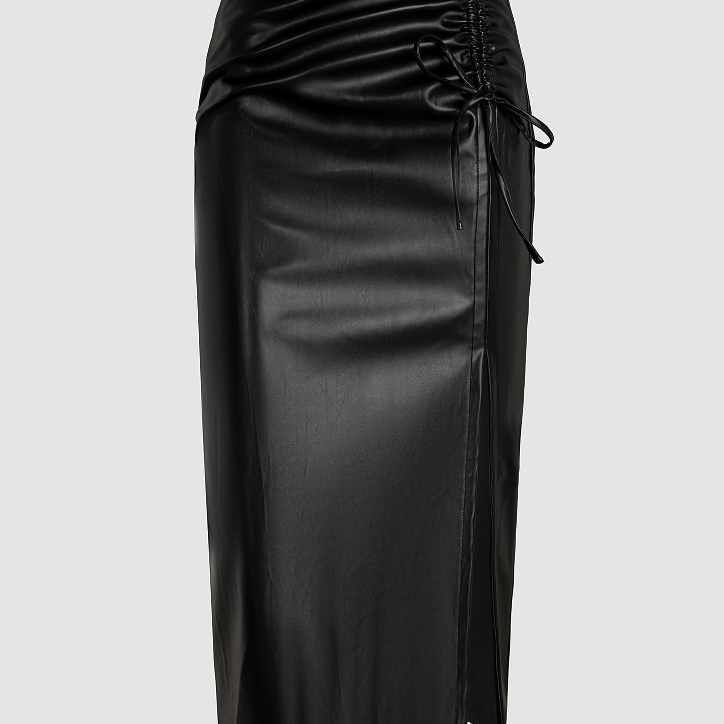 Slim-fit Stylish Unisex Slit Leather Skirt
