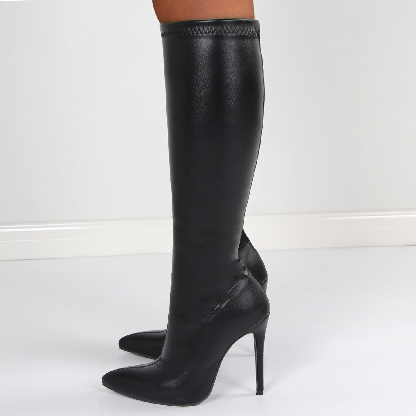 Women's Fashion Suede Mid-Length Boots with Stiletto Heels