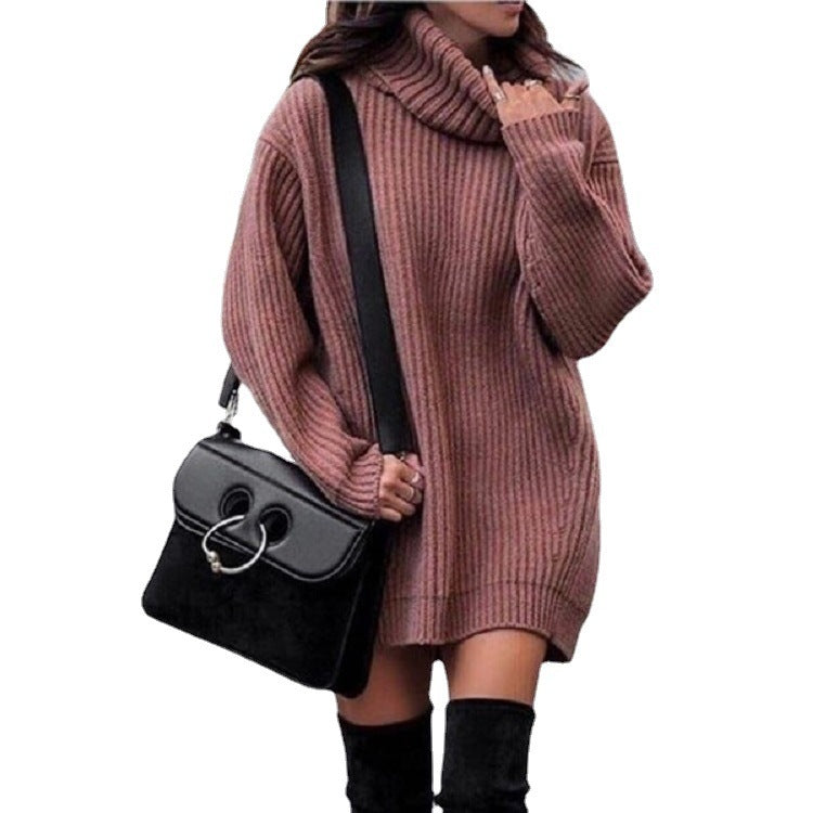 Fashionable Women's Knitted Sweater Dress