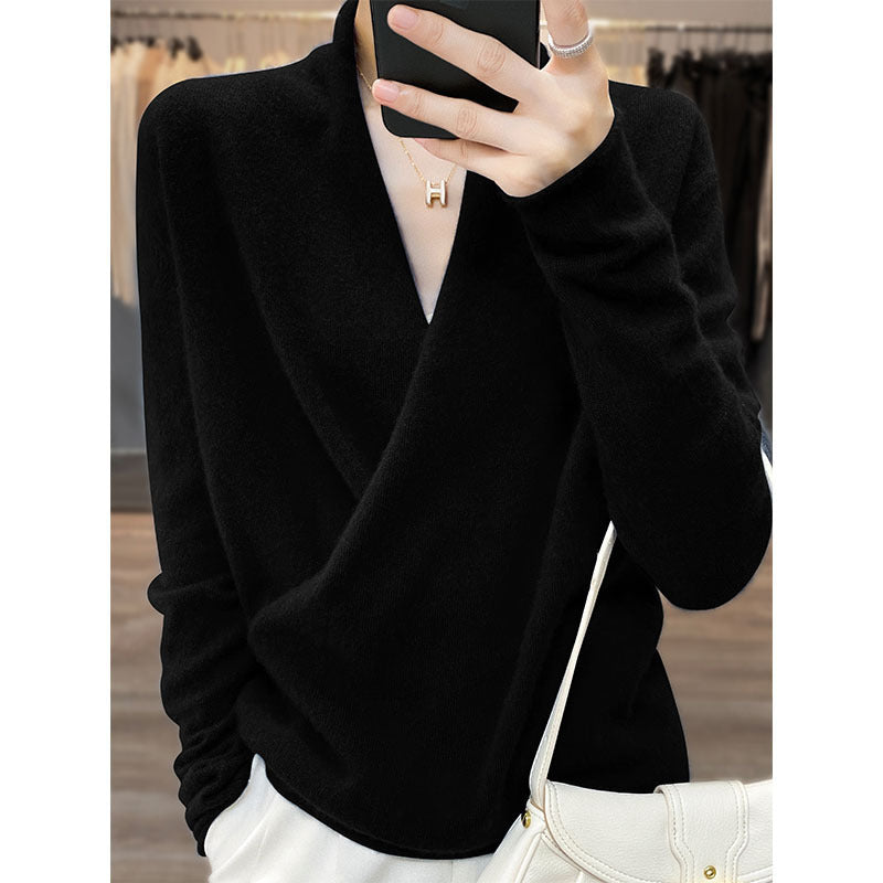 Pure Wool V-Neck Sweater for Women