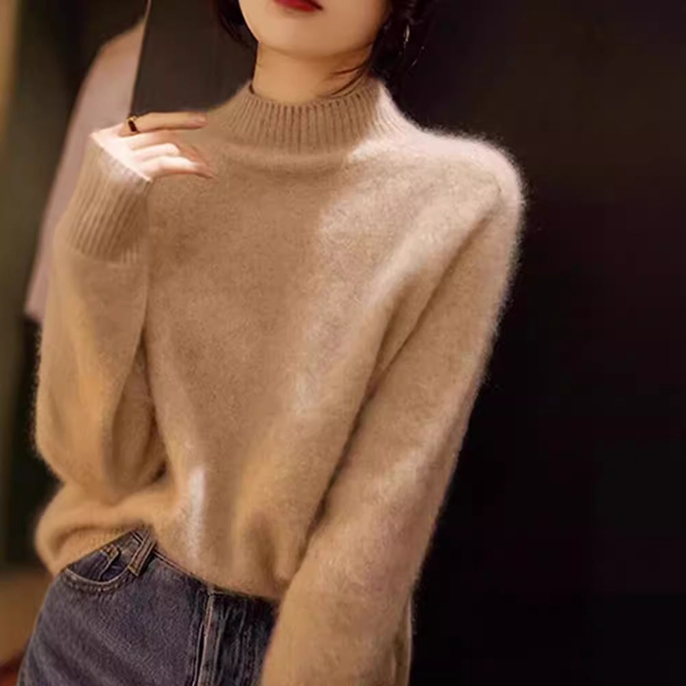 Women's Long Sleeve Inner Sweater - Half-High Collar Base Layer