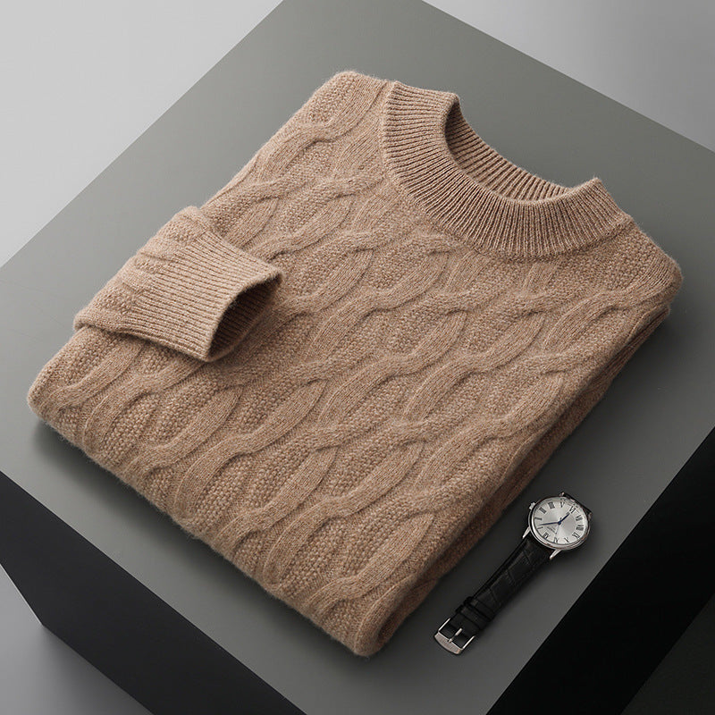 Men's Half-Turtleneck Thick Knit Sweater Pullover Shirt