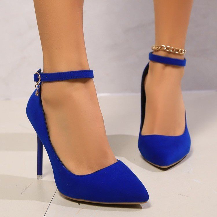 New Ladies' All-Match Pointed Toe High Heels with Buckle Detail