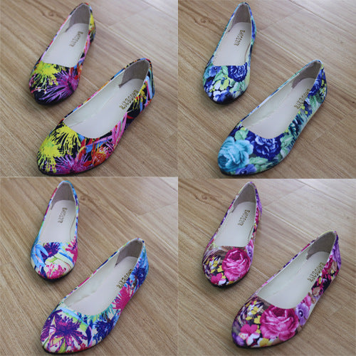 Women's Spring and Autumn Floral Print Shoes – Stylish and Comfortable for the Season