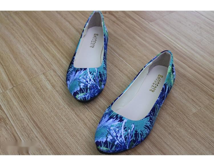 Women's Spring and Autumn Floral Print Shoes – Stylish and Comfortable for the Season