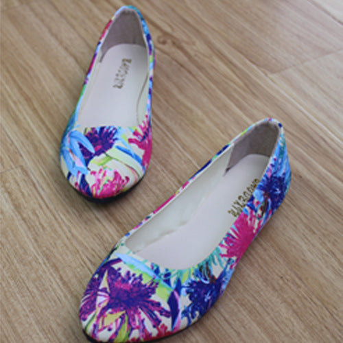 Women's Spring and Autumn Floral Print Shoes – Stylish and Comfortable for the Season