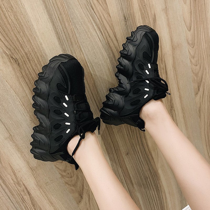 Women's New Spring and Autumn Korean-style Daddy Shoes with Thick Sole, Casual Sports Shoes