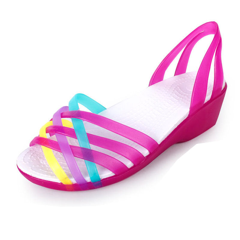 Slope Heel Sandals Summer New Hole Shoes Outside Wear Jelly Beach Shoes