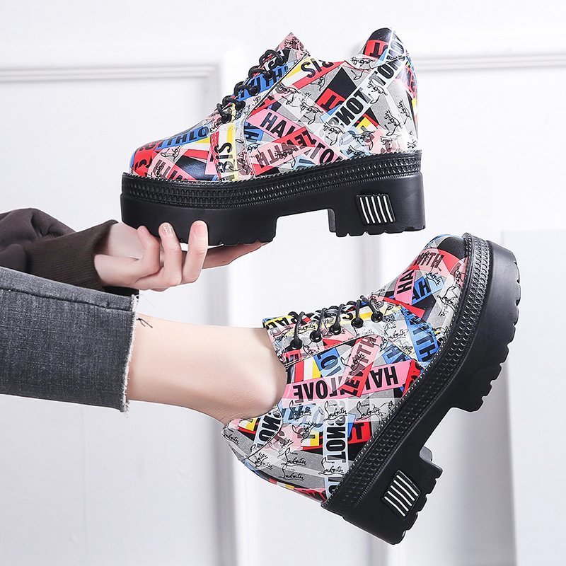 Spring New Camouflage Thick-Soled Platform Boots for Women