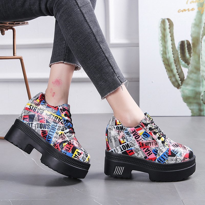 Spring New Camouflage Thick-Soled Platform Boots for Women