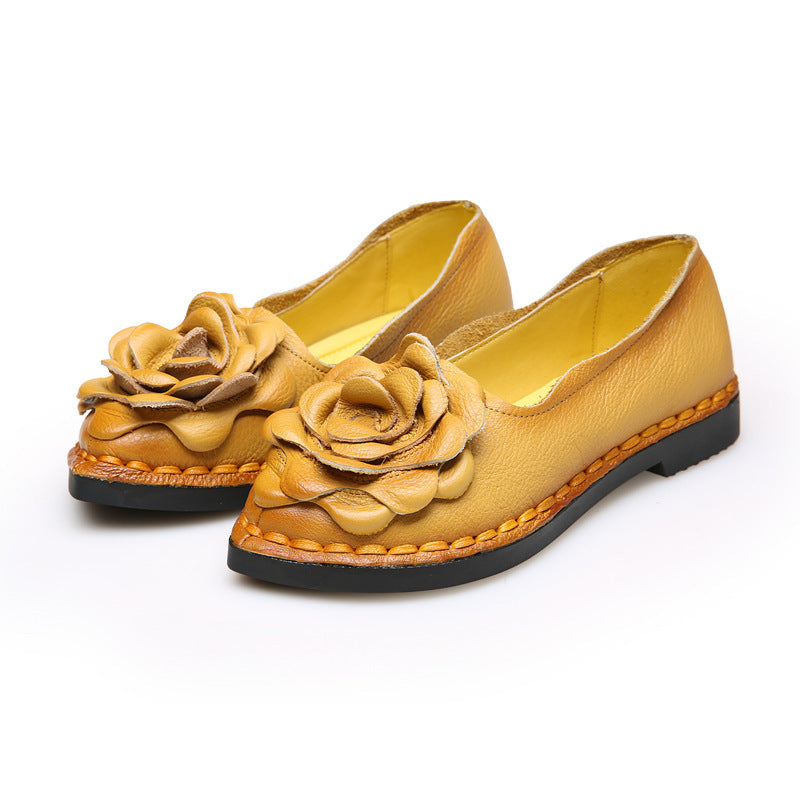 Genuine Leather Soft Sole Comfortable Shoes for Moms