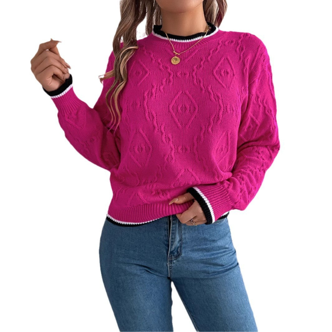 Casual Multicolor Twist Design Long Sleeve Pullover