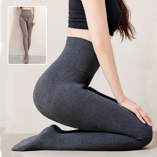 Women's High-Waist Winter Leggings with Socks, Fashion Slim Pantyhose for a Warm, Sleek Look