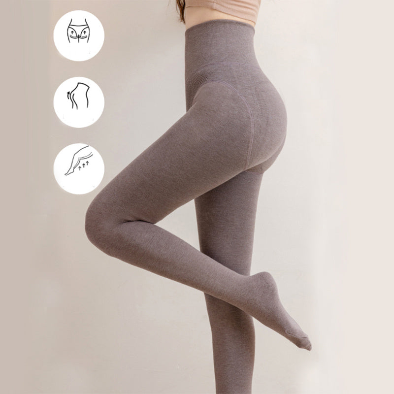 Women's High-Waist Winter Leggings with Socks, Fashion Slim Pantyhose for a Warm, Sleek Look