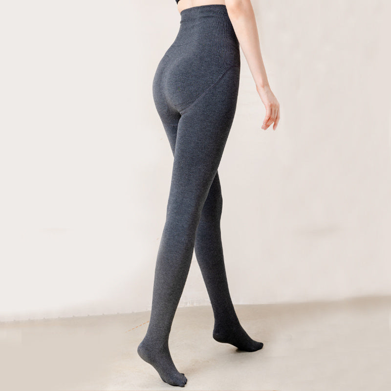 Women's High-Waist Winter Leggings with Socks, Fashion Slim Pantyhose for a Warm, Sleek Look