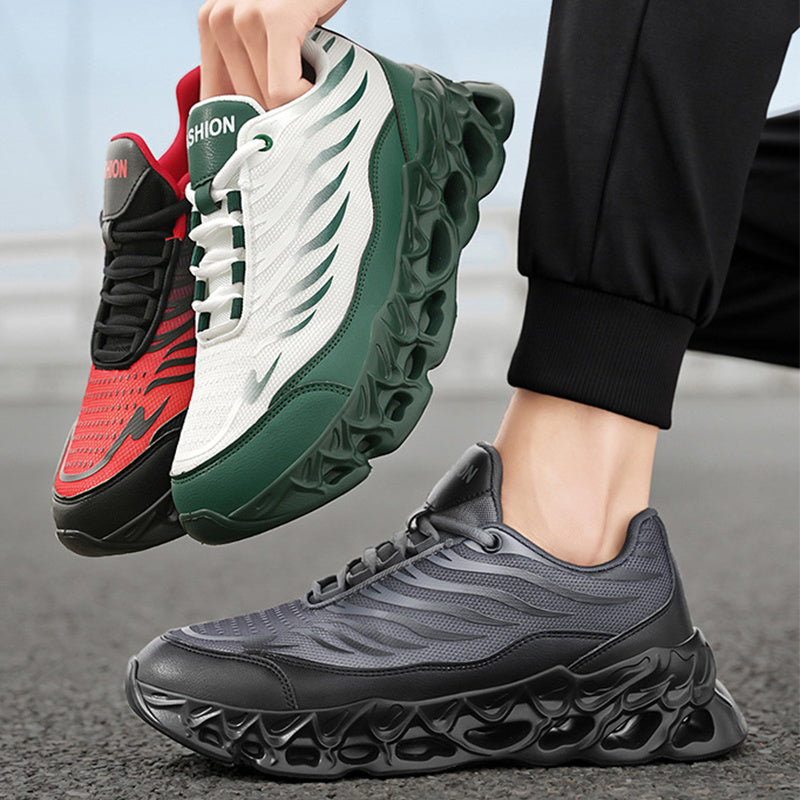 Men's Lace-Up Thick-Soled Sneakers - Daddy Vulcanized Outdoor Running Sports Casual Shoes